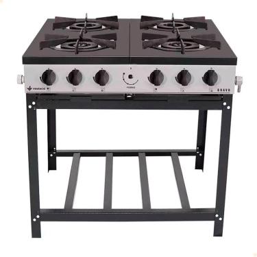Imagem de Fogão Industrial Venâncio a Gás Bravo 4 Bocas Cinza Esmaltado BR4B 16590