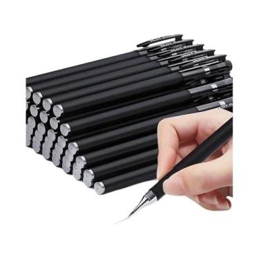 Imagem de Canetas Gel De Tinta Preta De Secagem Rápida 0.5mm Ponta Fina 5 10 20p