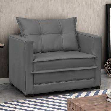 Imagem de Poltrona Cama Retrátil Solteiro Milenni Veludo Chumbo B03 - D'Rossi