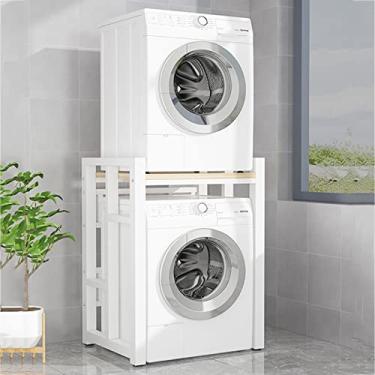 Imagem de Prateleira para máquina de lavar e empilhar rodas onduladas espessas – capacidade de 300 kg, armazenamento de secadora superior para lava-louças de cozinha na Amazon