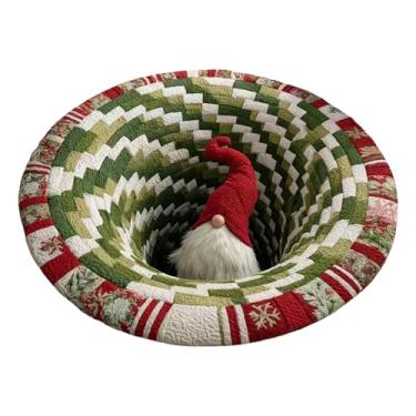 Imagem de Tapete de Natal – Decoração decorativa de Natal | Tapete com ilusão 3D de Natal, para entrada externa, piso, pátio, casa, exterior, quarto, sala de estar, cozinha, , interior