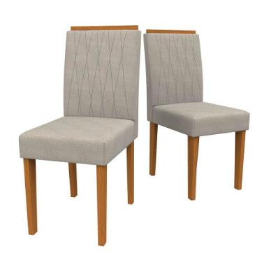 Imagem de Kit 02 Cadeiras de Jantar Analu Animalle Marfim WD25 Pés Ypê - D'Rossi