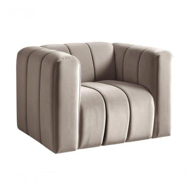 Imagem de Poltrona Mona Decorativa Confortável Moderna Sala De Estar - Veludo Capuccino 250
