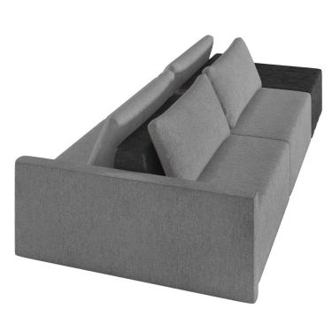 Imagem de Sofá Ilha 2 Lugares Living 232cm Modulado Lary Linho Pu Pto K01 Cor Grafite