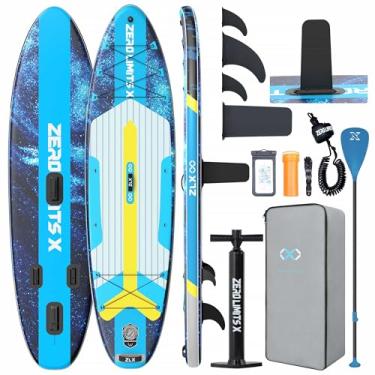 Imagem de ZLX Prancha de stand up paddle inflável de 10'6 "x 33" para todos os níveis de habilidade, jovens e adultos, amplo deck antiderrapante estável, remo ajustável, trela e bolsa de transporte, i