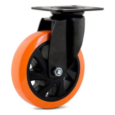 Imagem de Rodízio Giratório 4'' PU Colson Black 140kg com Placa - Outras