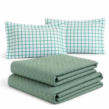 Imagem de Colcha Cobre Leito Jogo Roupa Cama Casal Super King Edredom 5 Pçs Mate