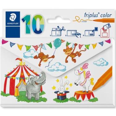 Imagem de Estojo 10 Canetas Hidrocor Staedtler Triplus Color 1.0mm Colorida 323 