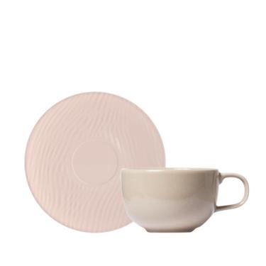 Imagem de Kit 06 Xícara Café com Pires Dunas Creme Germer Porcelanas