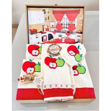 Imagem de Jogo De Cozinha Completo 12 Peças C/cortina E Toalha De Mesa - VL Enxo