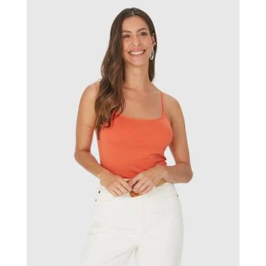 Imagem de Regata Básica Viscose Stretch Feminina Malwee Ref. 04489 Cor:Laranja 2