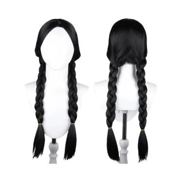 Imagem de Peruca Longa Laranja Marrom Para Cosplay De Chainsaw Man, Anjo E Diabo