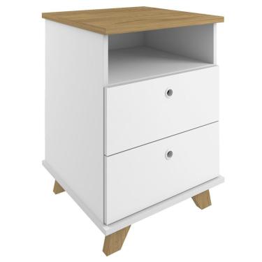 Imagem de Gaveteiro Para Escritório 2 Gavetas 1 Nicho May A06 Olmo/branco - Mpozenato
