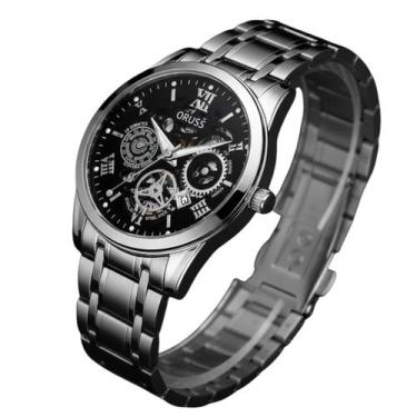 Imagem de Relógio Masculino Aço Inoxidável Luxo Preto Moda Moderno - - anjo da m