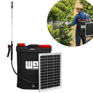 Imagem de Pulverizador Costal 2x1 20 Litros Elétrico e Painel Solar Bateria 3 Bi