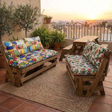 Imagem de Banco que Vira Mesa 1,80 m para 8 lugares madeira tratada autoclave am