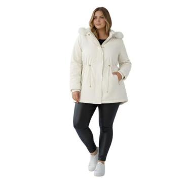 Imagem de Jaqueta ParKa Sarja Peluciada Com Capuz Removivel Plus Size Tamanho:G5