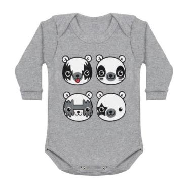 Imagem de Body Bebê Manga Longa Kiss Bear Mescla, m