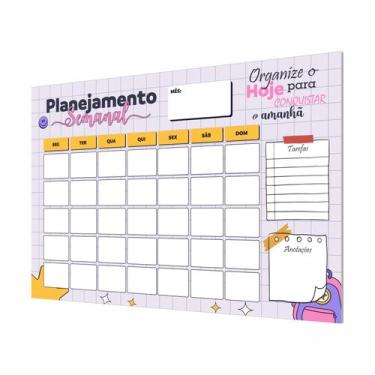 Imagem de Quadro Planner Organizador Semanal Parede Estudo Decorativo - DC Expre