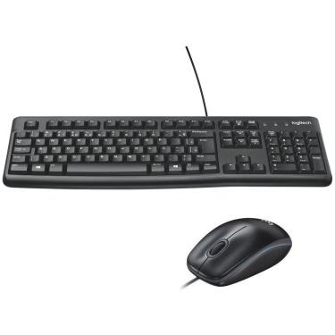Imagem de Combo Teclado e Mouse com fio USB Logitech MK120 com Design Confortável, Durável - 920-004429-Unissex