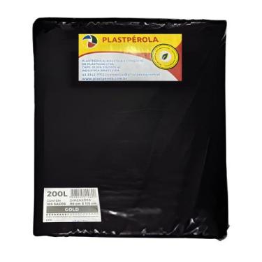 Imagem de Sacos Plasticos Gold Pretos 200 Litros 90X115X004 Plastperola, Preto