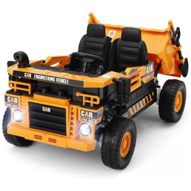 Imagem de Carrinho Elétrico Infantil 2 Lugares 4x4 4 Motores 70W 24V10AH Bluetooth Carga Caçamba Basculante Controle Remoto, JOYLDIAS, Amarelo