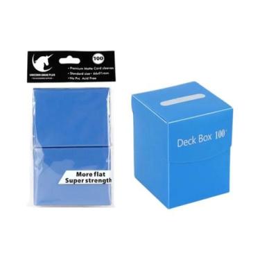 Imagem de Caixa De Cartas Com 100+ Compartimentos E Sleeves Foscos Para TCG MTG 