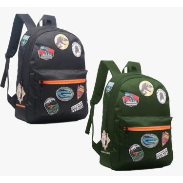 Imagem de Mochila Juvenil Patches Dinossauro em Poliéster - Yepp