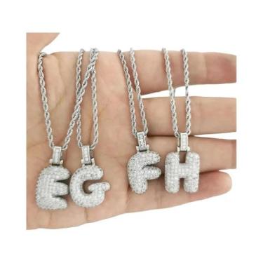Imagem de Colar Com Pingente De Letra Inicial A-Z Em Ouro E Prata, Aço Inoxidáve