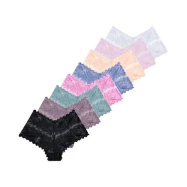 Imagem de Conjunto De Calcinhas Femininas De Renda Floral 8PCS Transparente Resp