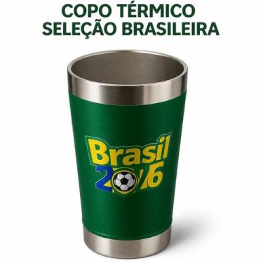 Imagem de Copo Térmico Brasil Futebol Seleção Brasileira Cerveja Bar Copa do Mun