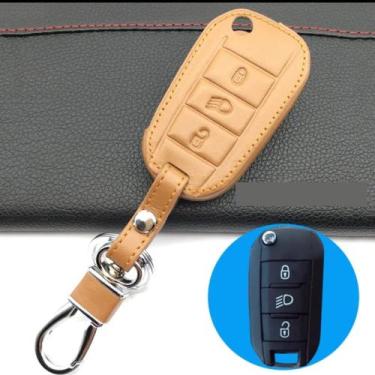 Imagem de Capa Couro Chave Canivete 3 Botões Citroen C3 Picasso C4 Pallas Vtr Ha