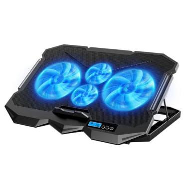 Imagem de Suporte Base Gamer 4 Coolers, LED Azul 2 USB Altura 7 Níveis Resfriame