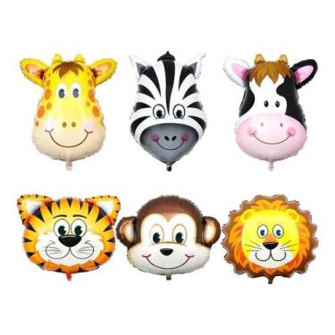 Imagem de Balão Bexiga Metalizado Safari - Animais 12 Unidades 30/40 - Congratul