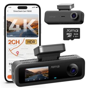 Imagem de Câmera veicular 70mai T800E 4K HDR frontal + 1080P interna, WiFi 6