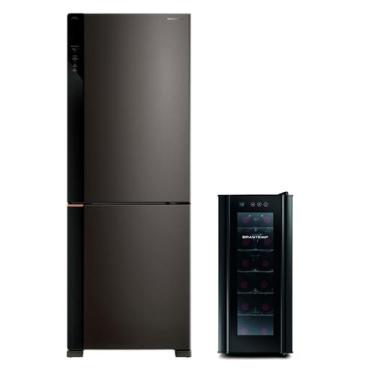 Imagem de Combo Geladeira Inteligente B= Smart 500L Cor Black Inox + Adega 12 Ga