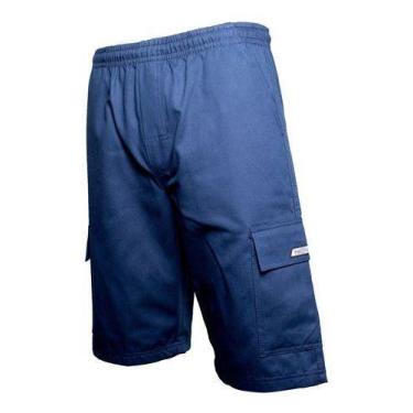 Imagem de Kit 3 Bermudas Brim Extra Plus Size Tamanho Grande Sarja Elástico Cord