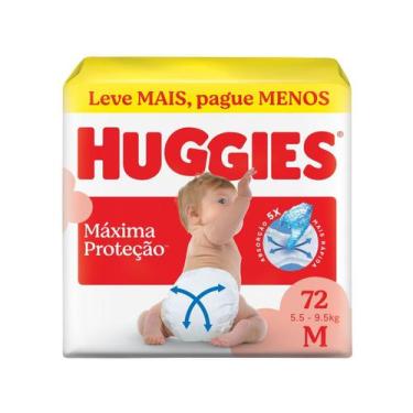 Imagem de Fralda Descartável Huggies Máxima Proteção M 72 Unidades, M, 72