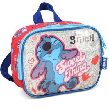 Imagem de Lancheira Termica Escolar Infantil Stitch Luxcel, Vermelho