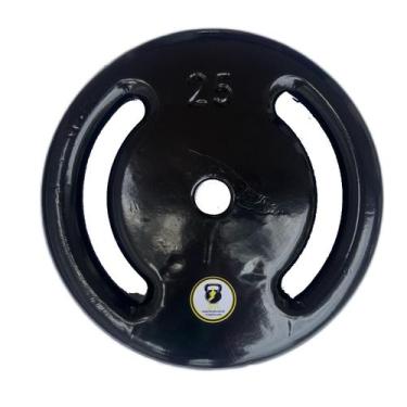 Imagem de Anilha 25kg Vazada Revestida Emborrachada Peso Musculação Academia JFI