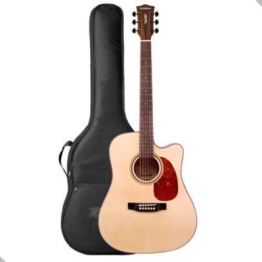 Imagem de Violão Aço Eletrico Waldman Dcex341 N Natural + Capa