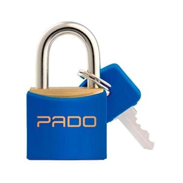Imagem de Cadeado Pado 20mm Cores LT20 Compacto Multiuso com 2 Chaves, Azul