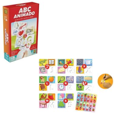 Imagem de Jogo Pedagógico ABC Animado Alfabetização com 3 Formas de Brincar para 1 a 4 Jogadores Grow