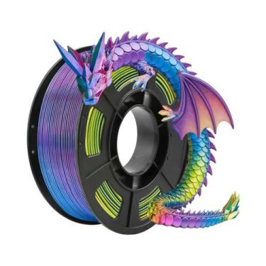 Imagem de Filamento De Impressão 3D Tricolor Silk PLA 1.75mm 250g Alta Precisão 