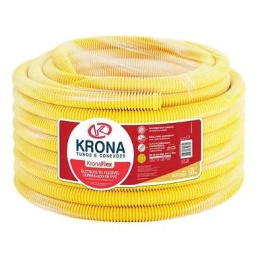 Imagem de Eletroduto Conduíte Corrugado 25mm 3/4 Krona Rolo 10 Metros Amarelo