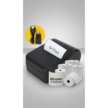 Imagem de Mini Impressora Térmica Bluetooth 58mm 5 Bobinas - Congratulations Sto
