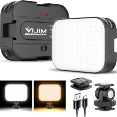 Imagem de VIJIM VL100C Luz de vídeo LED bicolor na câmera, mini luzes de câmera LED recarregáveis de 2000 mAh, CRI95+ regulável 2500-6500K iluminação de foto e vídeo ultra brilhante, lâmpada