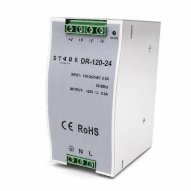 Imagem de Fonte chaveada p/ trilho din 24vcc 5a 120w bivolt st - STARK