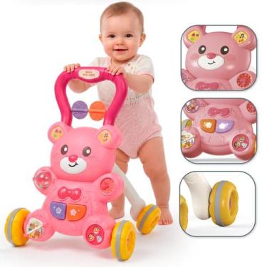 Imagem de Andador de Empurrar Infantil Ursinho Musical Educativo Interativo Bebê
