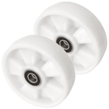 Imagem de KIT 2 Rodas Nylon Direcional 180x50mm Rolamento Duplo 6204-2RS Compatí